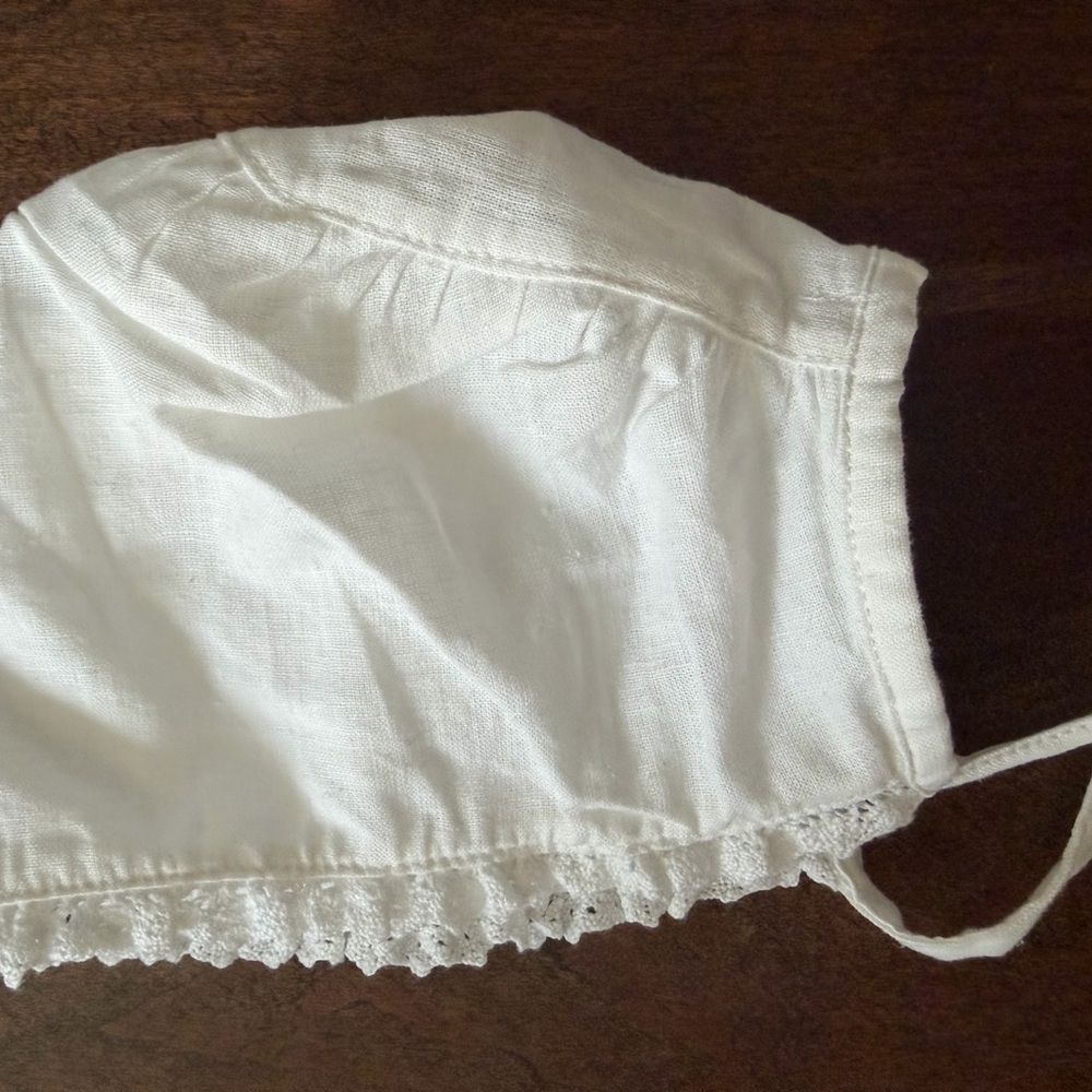 Zara White Cotton Baby Bonnet